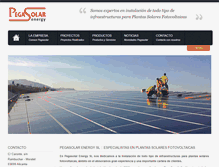 Tablet Screenshot of pegasolarenergy.com